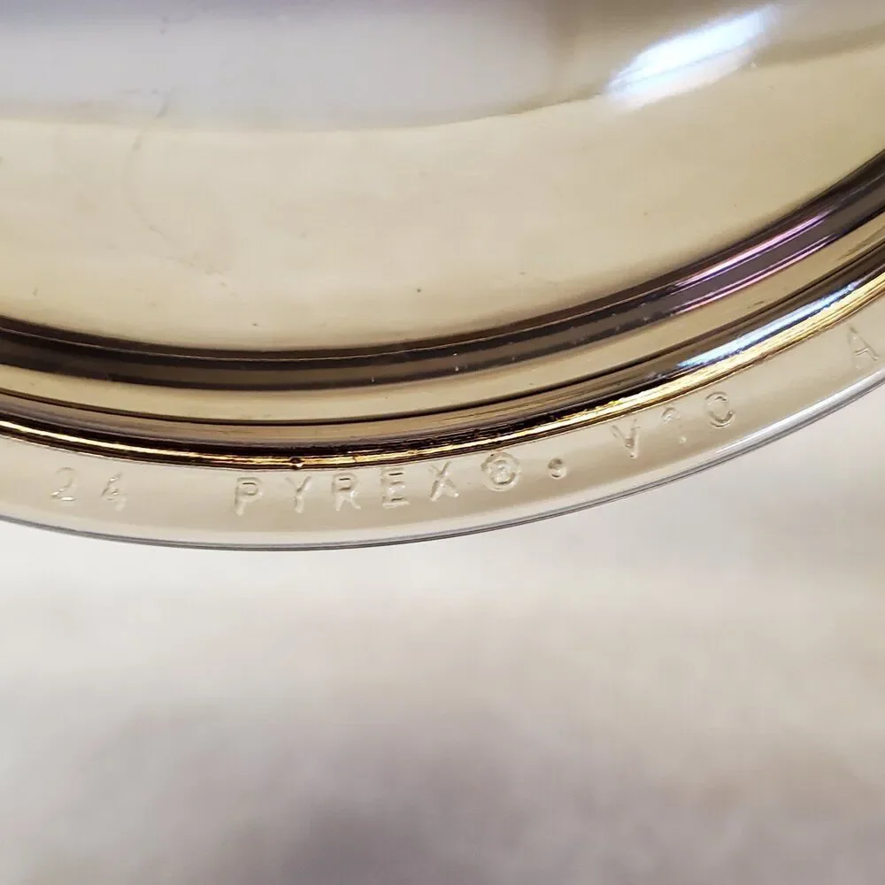 Visions Amber Glass Lid V-1-C for 1 qt. Pan or Casserole Pyrex Round Ribbing